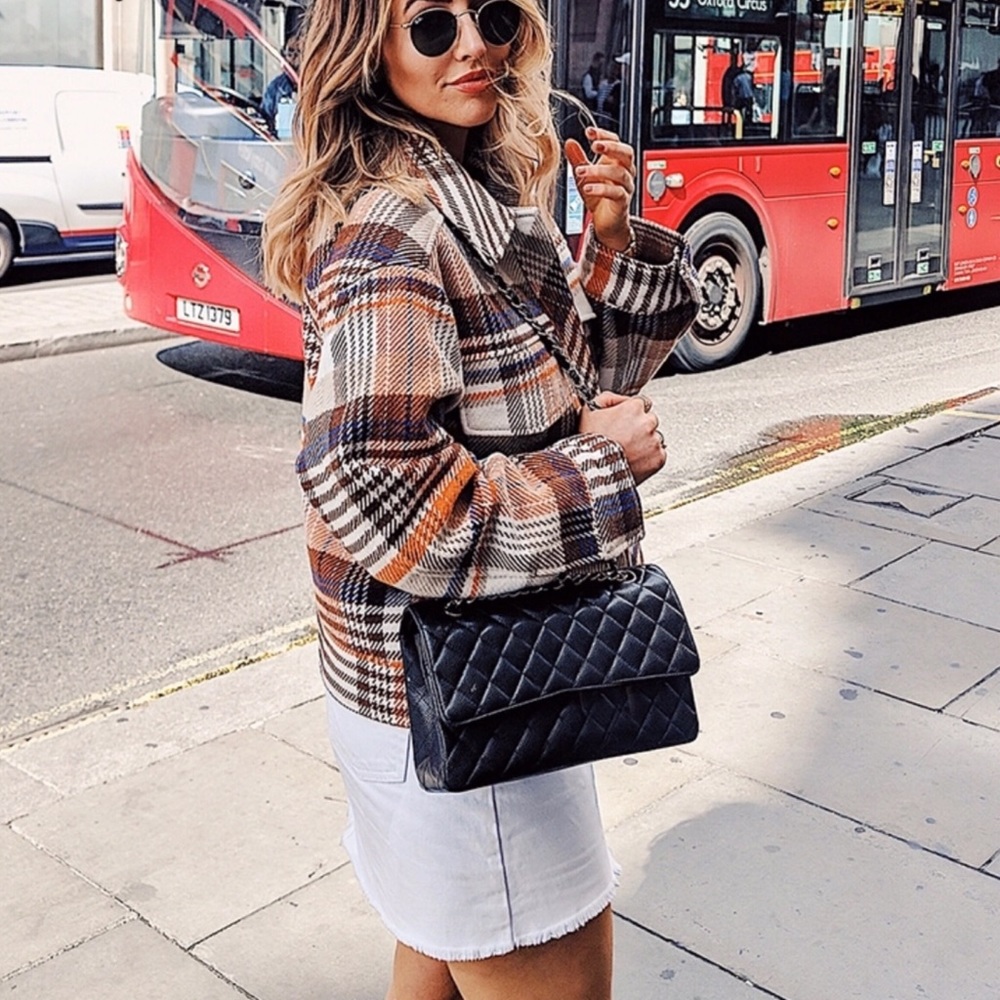 SZ MED AVAILABLE RELISTED Buffalo Plaid Cropped Jacket - Picture 4 of 8